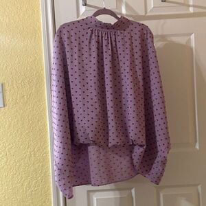 Ivy Jane Lilac Heart Print High-Low Blouse